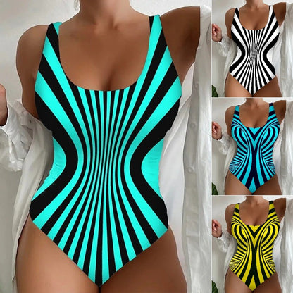 🩱Oferta por tiempo limitado [😍S~6XL] Bañador de una pieza con rayas sexy – transpirable, de secado rápido, que combina estilo y comodidad.