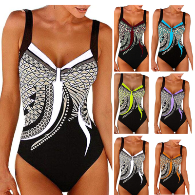 🩱🏊‍♀️2025 nový retro jednodielny plavkový kostým s potlačou【S-3XL】
