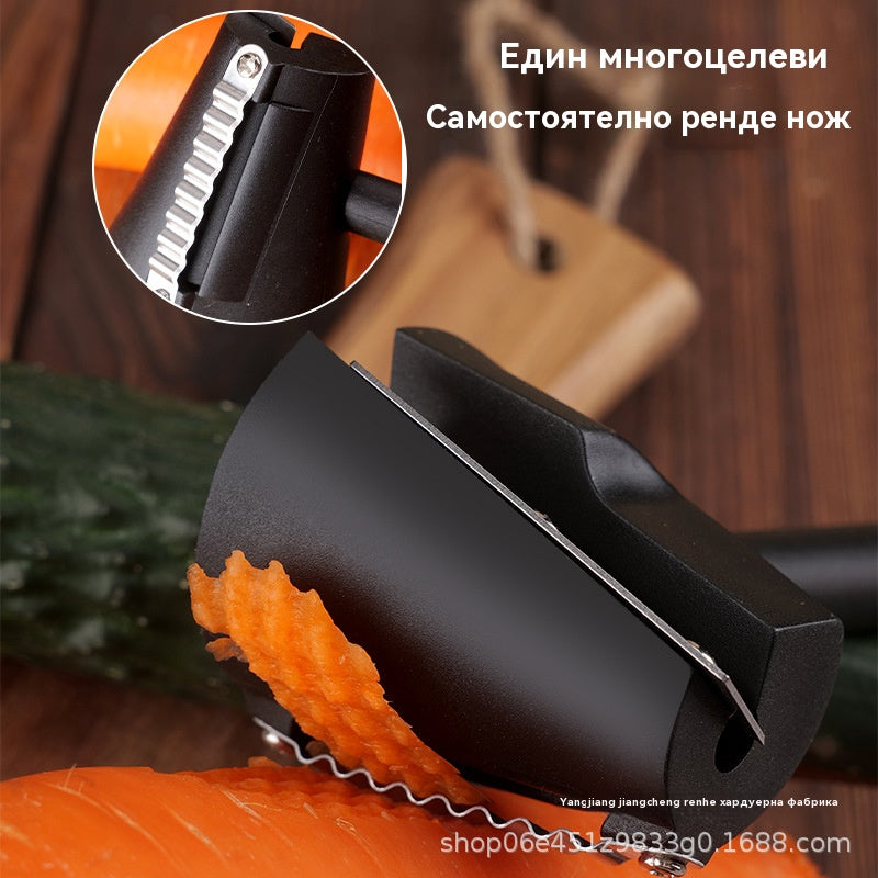 🔥【Купете 1, вземете 1 безплатно】🥕304 Неръждаема стомана Креативен кухненски нож за обелване и нарязване на зеленчуци и плодове.（2 артикула）