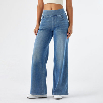 👖【50% zľava】🥇Nové jarné dámske džínsy s vysokým pásom a širokými nohavicami – elegantný a módny dizajn