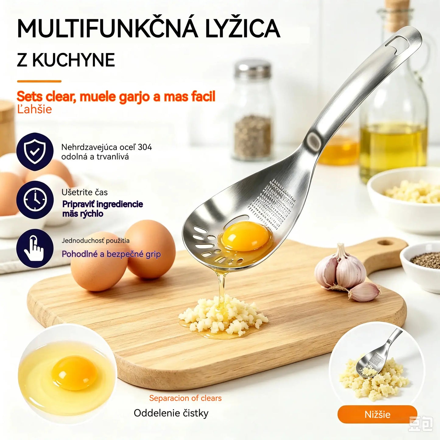 🔥50% zľava🔥🥄Multifunkčná lyžica a sitko z nehrdzavejúcej ocele 304