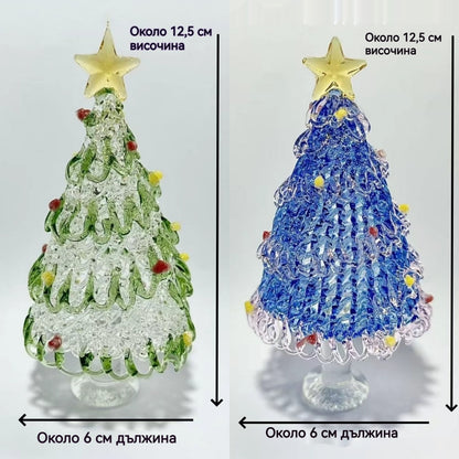 🎄🎁【Купете 1, вземете 1 безплатно】🎅Ръчно изработена стъклена коледна елха – изящни цветни орнаменти, фин ръчен релеф и елегантен празничен декор за дома