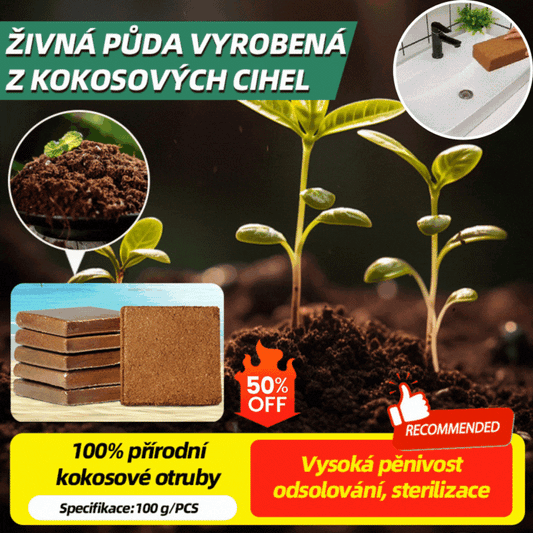 🔥🔥【3ks】Výživná kokosová tehlová pôda - lisovaný kokosový substrát s vysokou výživou pre zdravý rast rastlín, ideálny substrát pre kvety, sukulenty a sadenice