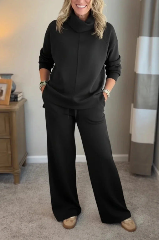 🍂🐏【Novitet! Privremena snižena cijena s 50% popusta】Elegantni sportski komplet s širokim hlačama – idealan za svaki dan, uključuje rolku s bočnim rezom i udobne hlače 🔥