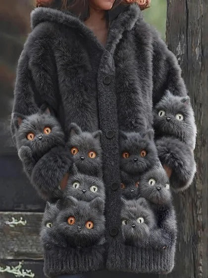 💥🌺【Vruća prodaja】🎀【S-5XL】Plišani kaput s kapuljačom i flis podstavom – Savršena kombinacija topline, udobnosti i stila za hladne zimske dane