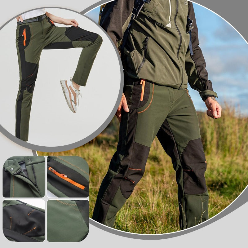 🔥[50% отстъпка][S-5XL] Мъжки водоустойчиви и ветроустойчиви дишащи меки туристически панталони, дебели топли вълнени панталони за спорт на открито