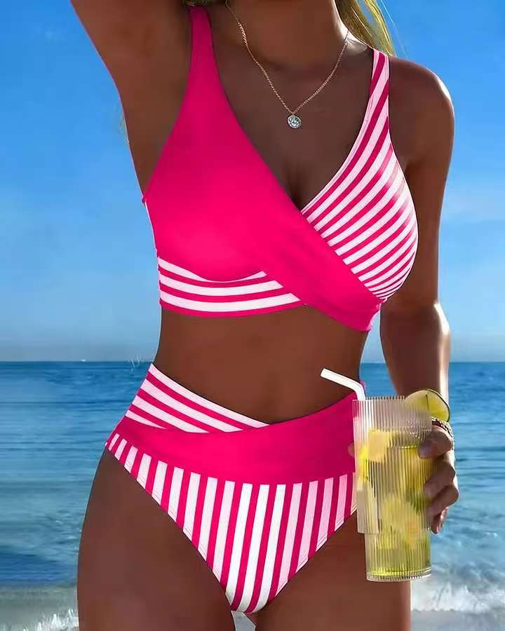 👙【Kúp 1, získaj 1 zadarmo】Bikiny s potlačou krížových pruhov