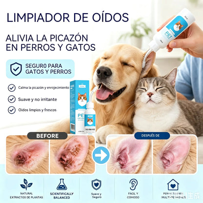 🐶Compra uno y llévate otro gratis 🐱 Limpiador de oídos para aliviar la picazón en los oídos de perros y gatos.