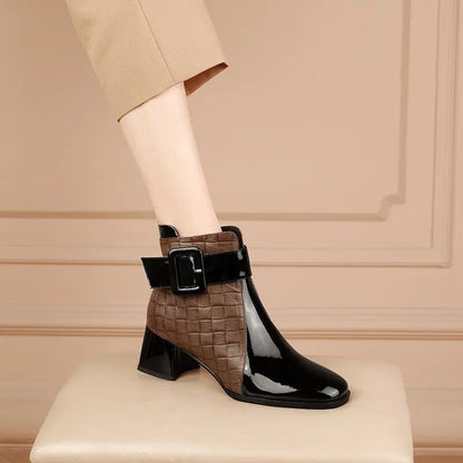 🔥【35-40】🔥Teraz -40%, idealne na jesień i zimę! Eleganckie botki damskie z naturalnej skóry owczej – modne, ciepłe i ręcznie wykonane!