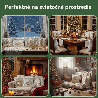 🎅Vianočná veľká akcia, zľava 50%🎄Vysokokvalitný vianočný obal na vankúš, s vkusným a elegantným dizajnom, ideálny na dekoráciu vášho domova počas Vianoc.【4-dielna sada】