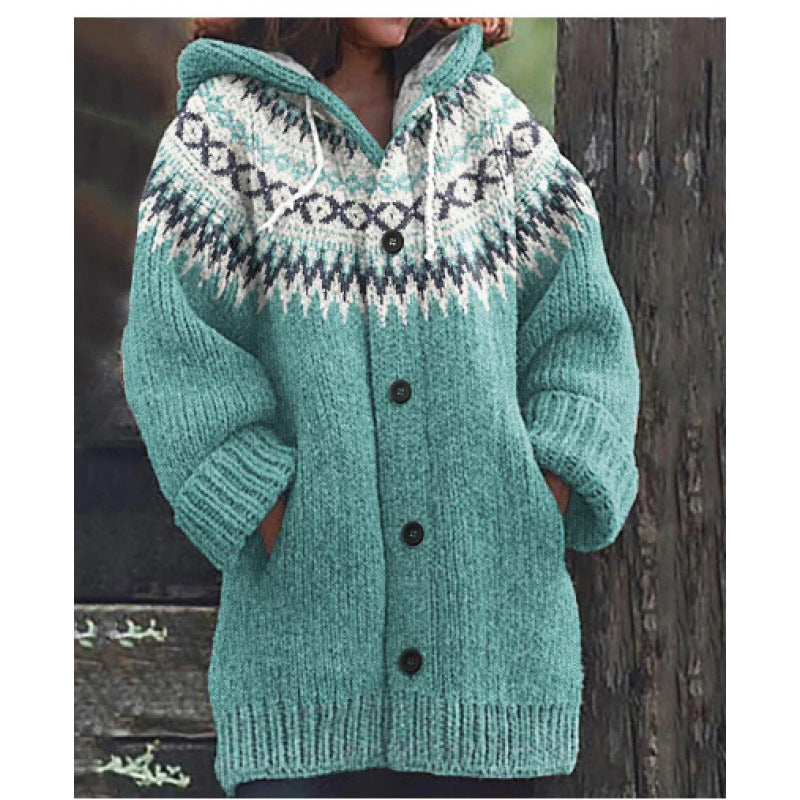 🔥🎅【Świąteczna edycja specjalna】🎄【S~5XL】✨ 2025 jesień/zima nowa elegancja: ciepła damska kurtka z kapturem w kolorze, retro styl i plecione detale