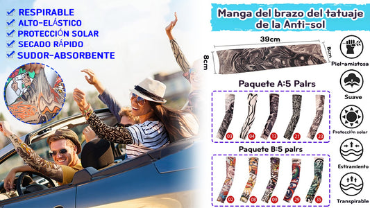 🏍️💥【Compra tres y llévate tres gratis】😎Cubierta del brazo del tatuaje de protección solar