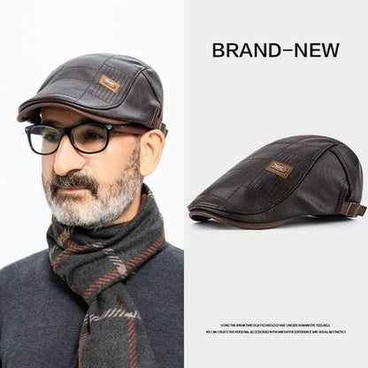 🧢🔥Nový, kvalitný kožený baret v retro štýle na jeseň a zimu