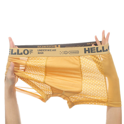 🩲🤩【6 kusov 1 sada】 Vysoko kvalitné pánske boxerky z ľadového hodvábu a priedušné sieťoviny