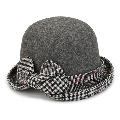 👒💃【¡Compra 1 y llévate otro gratis!】Gorro de lana ondulado para mujer, ideal para otoño e invierno, con lazo a cuadros.