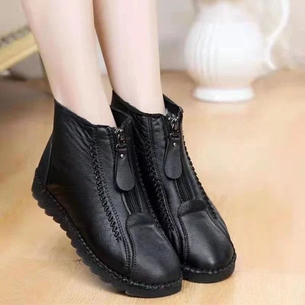 🔥🔥Oferta limitada en el tiempo【35-42】Botines cortos para mujer, hechos a mano, de alta calidad, de piel genuina, antideslizantes.