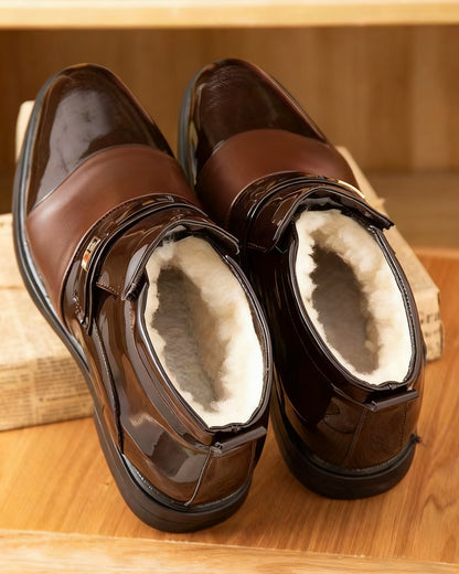 👞🌞【Zimska Razprodaja】【38-44】Elegantni Moški Usnjeni Čevlji s Toplo Podlogo - Udobje, Slog in Zaščita pred Mrazom za Vsako Priložnost!