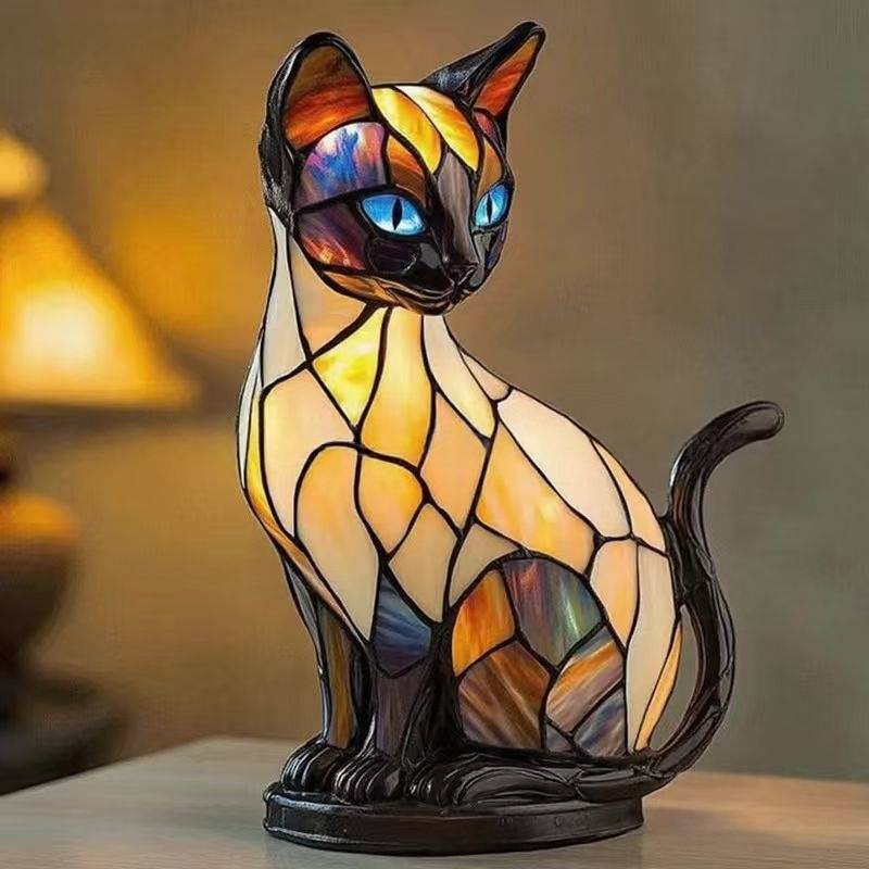 🐱【50% zľava】💡Jedinečný dizajn - živicová umelecká lampa v tvare mačky - perfektná voľba darčeka