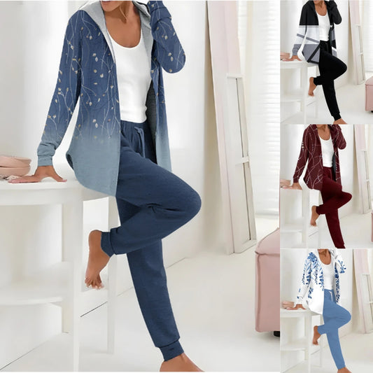 🌸【Szezonvégi akció】 Új divatos női kapucnis melegítő szett – ultrakényelmes, stílusos megjelenés otthonra és utcára!