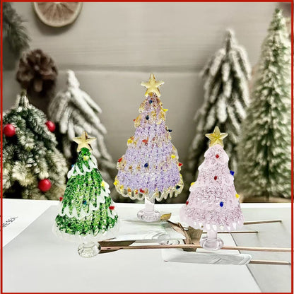 🎄🎁【Купете 1, вземете 1 безплатно】🎅Ръчно изработена стъклена коледна елха – изящни цветни орнаменти, фин ръчен релеф и елегантен празничен декор за дома