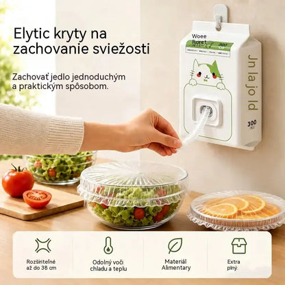 🥗✨ 300 jednorazových pokrievok na potraviny | Flexibilné pokrievky na taniere, misky a nádoby