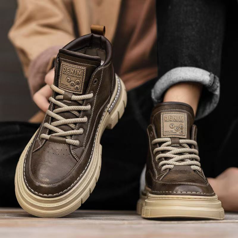 💪【Oferta especial por tiempo limitado】Botas altas retro para hombre estilo británico, otoño e invierno