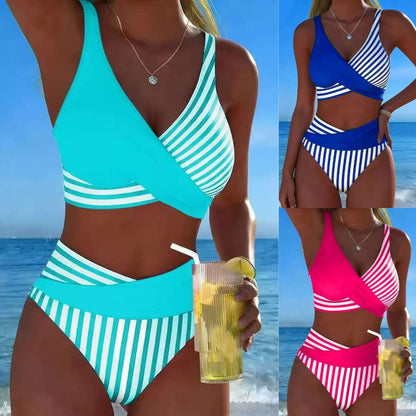 👙【Kúp 1, získaj 1 zadarmo】Bikiny s potlačou krížových pruhov