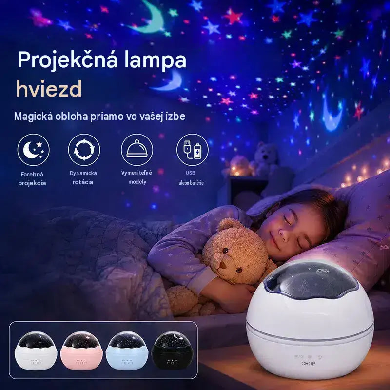 🌠✨Projektor hviezdnej oblohy, nočné svetlo ⎜ Rotačná LED lampa🎁