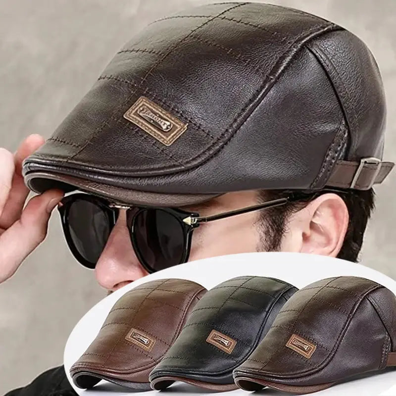 🧢🔥Nový, kvalitný kožený baret v retro štýle na jeseň a zimu