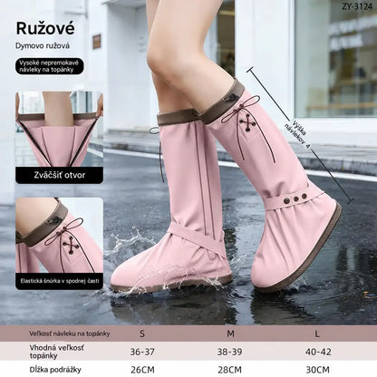 🌧️👟 Nepremokavé skladacie návleky na topánky – veľkosti S/M/L (36–42), 4 farby, protišmyková podrážka, výška 41 cm.