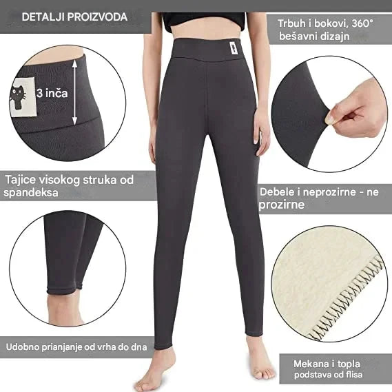 👩‍🦰👖Kupite jednu, drugu dobivate gratis🔥 [S-5XL] Topli kašmirasti tajice za jesen i zimu 2025., wysoki struk, elastične, mogu se nositi vani