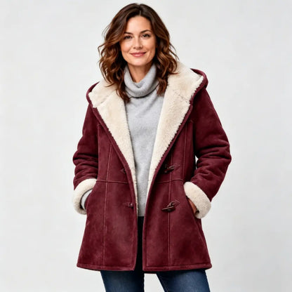 🐏🥼50 % POPUSTA💖 Eleganten in topel ženski plašč iz umetnega semiša s podlogo iz flisa, velikosti S–5XL, sproščena zimska jakna