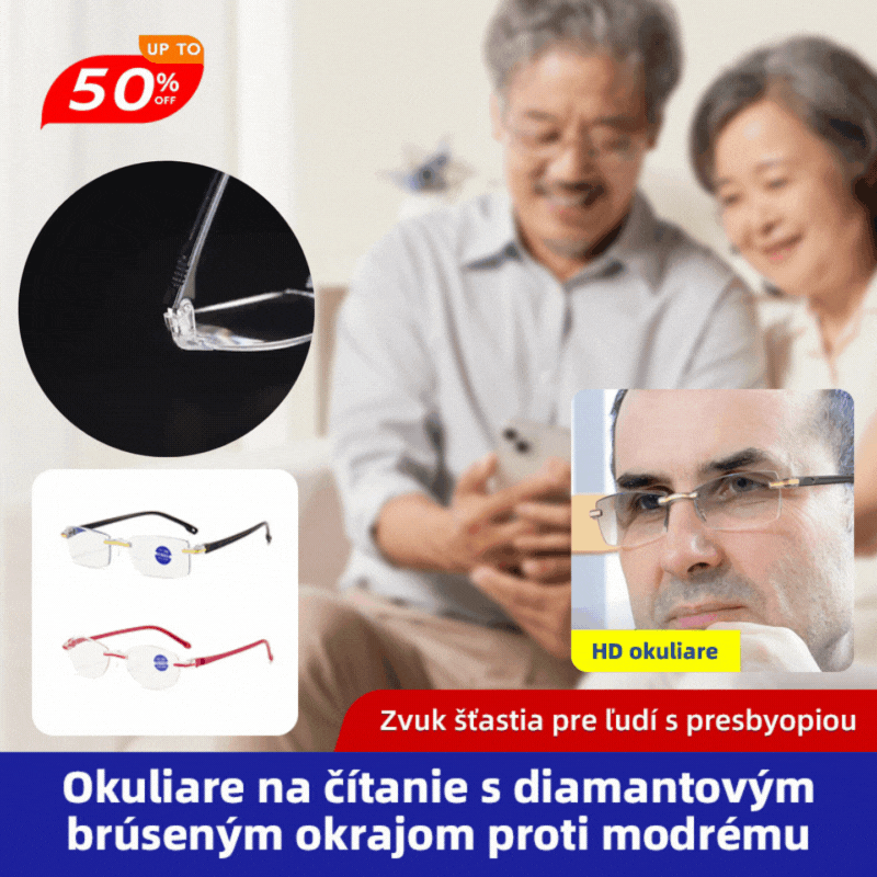 🧐【Kúpte 1 a dostanete 1 zadarmo】👓️Okuliare na čítanie, diamantom brúsené okraje, modré svetlo blokujúce oči