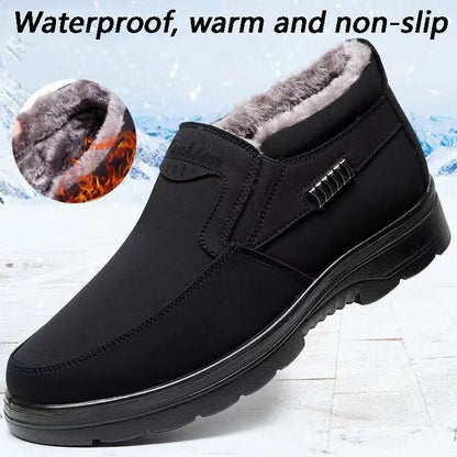 💥👞【39-47】Botas de invierno para hombre con forro de felpa - Mantente cálido, cómodo y elegante durante los días fríos!