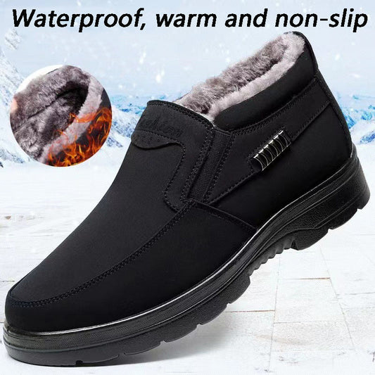 💥👞【39-47】Botas de invierno para hombre con forro de felpa - Mantente cálido, cómodo y elegante durante los días fríos!