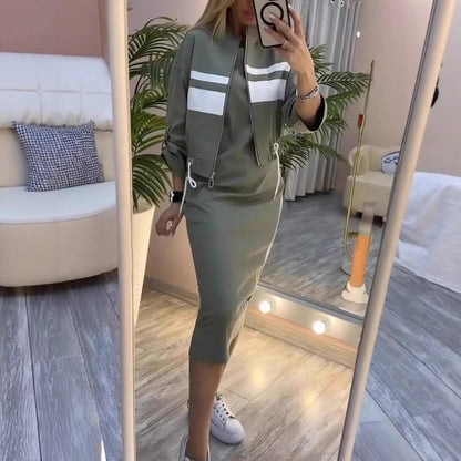 💕😍Moderné šaty s okrúhlym výstrihom a dámske sako z roku 2026, ležérny kostým