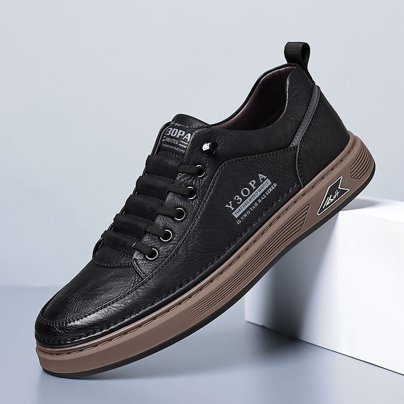 【39-44】2025 Męskie oddychające skórzane buty biznesowe casual