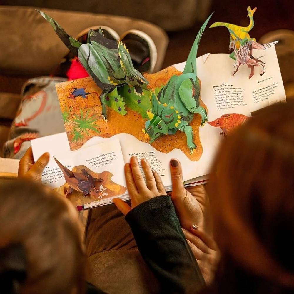 📕🦖🔥 Enciclopedie Preistorică 3D – Carte Pop-up cu Dinosauri, Enciclopedie a Dinosaurilor