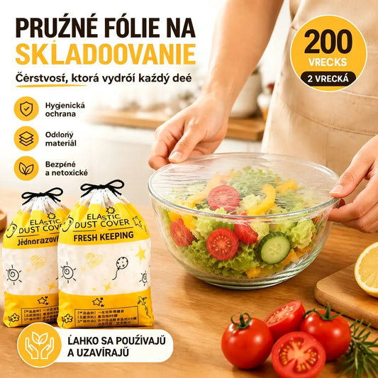【2 vrecká, 200 kusov】 Jednorazový potravinársky kryt na udržanie čerstvosti