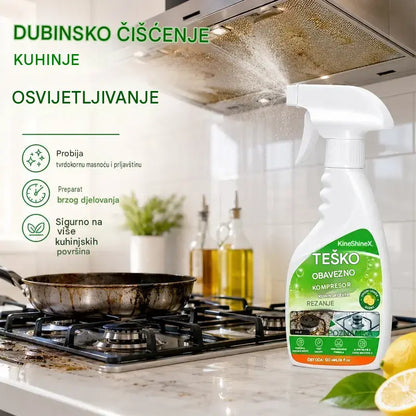 ✨ Snažan odmašćivač za kuhinju – učinkovito uklanja zagorenu masnoću, naslage ugljika i tvrdokorne mrlje sa štednjaka, napa i kuhinjskog pribora.