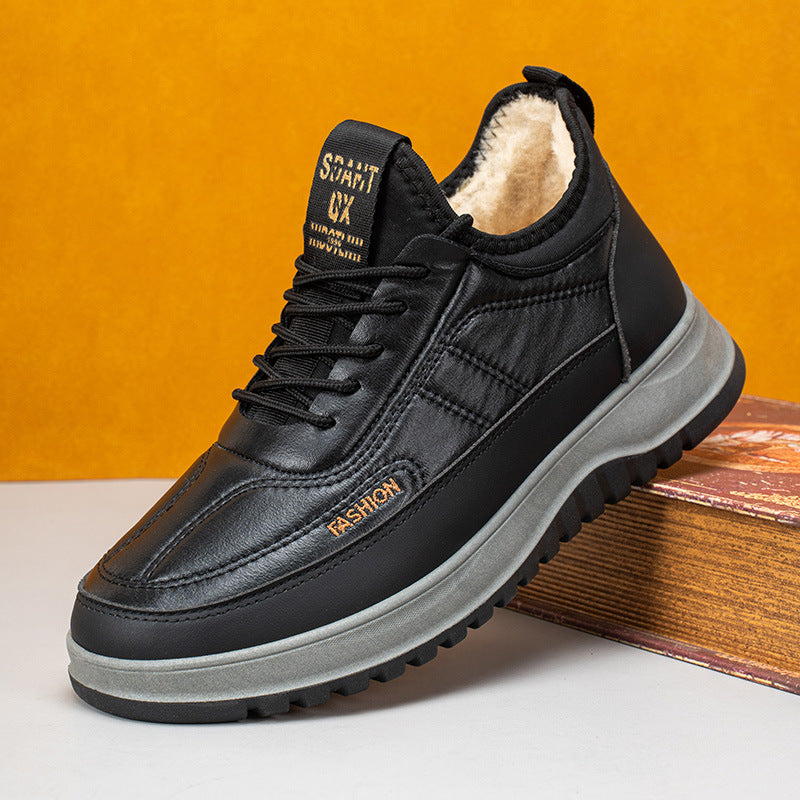 ⛄🔥【39-45】Zapatos deportivos casuales de invierno 2025 para hombre, nuevos, de cuero genuino, impermeables, con suela suave de terciopelo