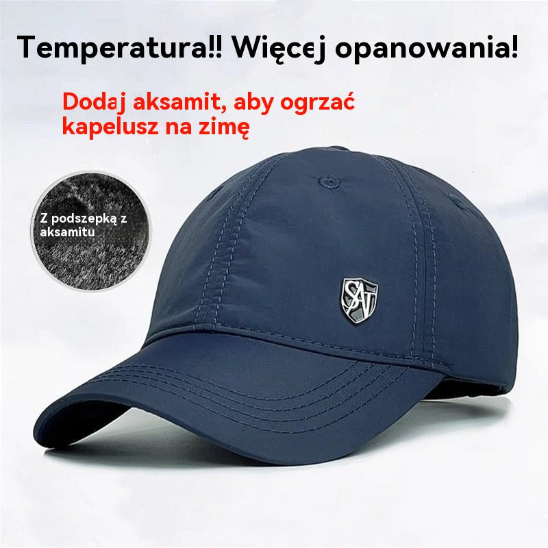 💥【Najlepiej sprzedające się style zimy】🧢Męska ciepła czapka jesienno-zimowa, czapka z daszkiem z podszewką z polaru i osłoną przeciwsłoneczną