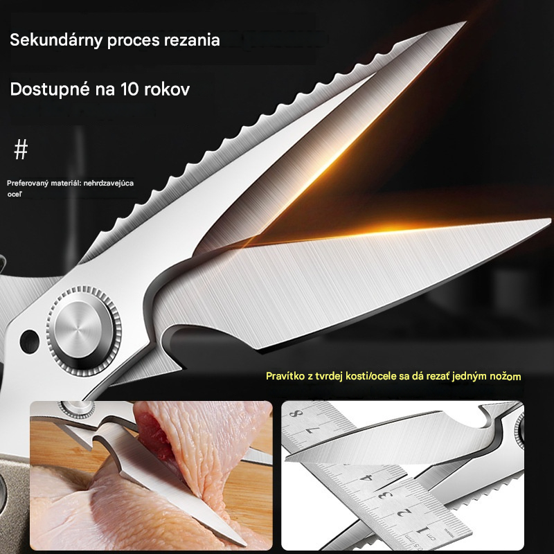 🔥Nové vylepšenie🍖 Multifunkčné, vysoko výkonné kuchynské nožnice - ergonomická protišmyková rukoväť pre bezpečné a pohodlné držanie. ✂️👨‍🍳