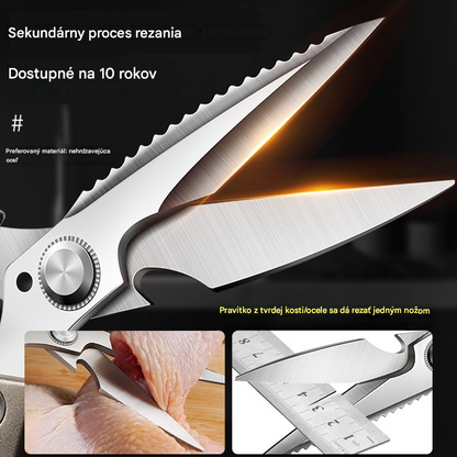 🔥Nové vylepšenie🍖 Multifunkčné, vysoko výkonné kuchynské nožnice - ergonomická protišmyková rukoväť pre bezpečné a pohodlné držanie. ✂️👨‍🍳