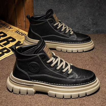 💪【Oferta especial por tiempo limitado】Botas altas retro para hombre estilo británico, otoño e invierno