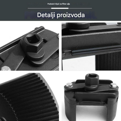 🔧【50% popusta】🔥【60-105 mm】🚗Ključ za uklanjanje automobilskog filtera u obliku slova U s podesivim mehanizmom, nastaviteľný dvojčeľusťový kľúč na olejový filter pre väčšinu áut