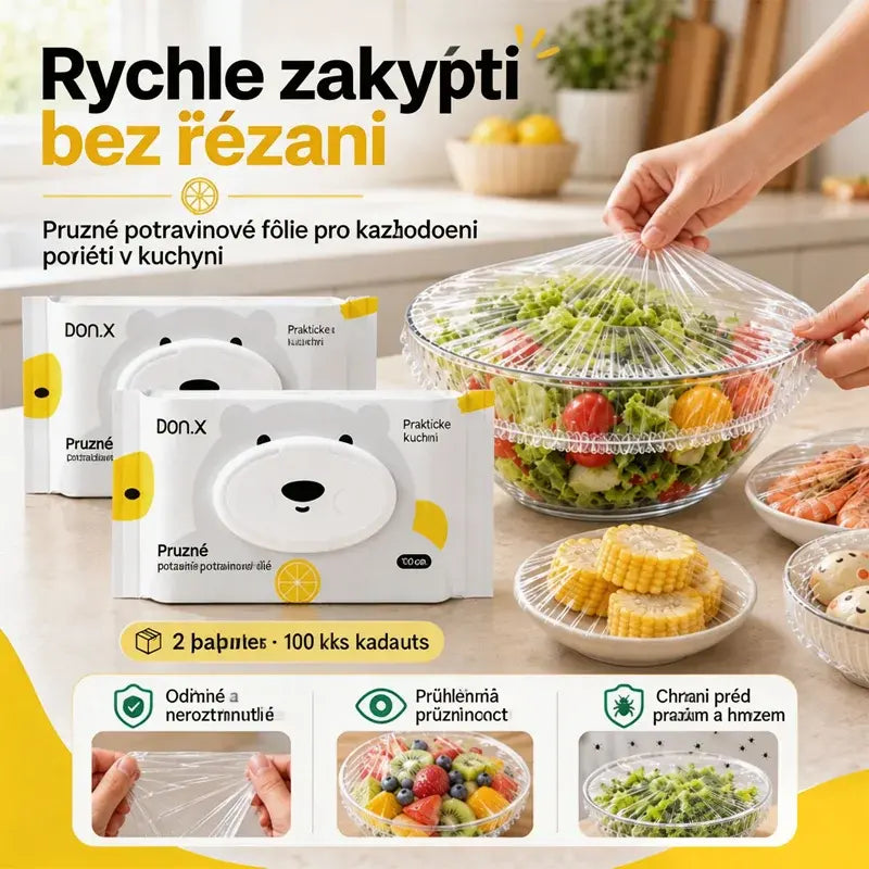 【Kúp 1, získaj 1 zadarmo】Jednorazový obal z potravinárskej fólie, výsuvný typ, s odklápacím vrchnákom na utesnenie a ochranu pred prachom a hmyzom, na skladovanie.