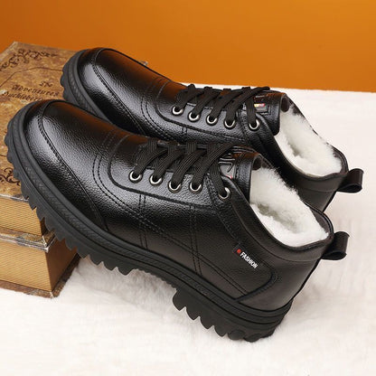 🔥🔥【39-44】✨Preventa de invierno✨Botas de cuero para hombre con forro cálido – Suela gruesa, antideslizante e impermeable, comodidad y abrigo para los días fríos de invierno.