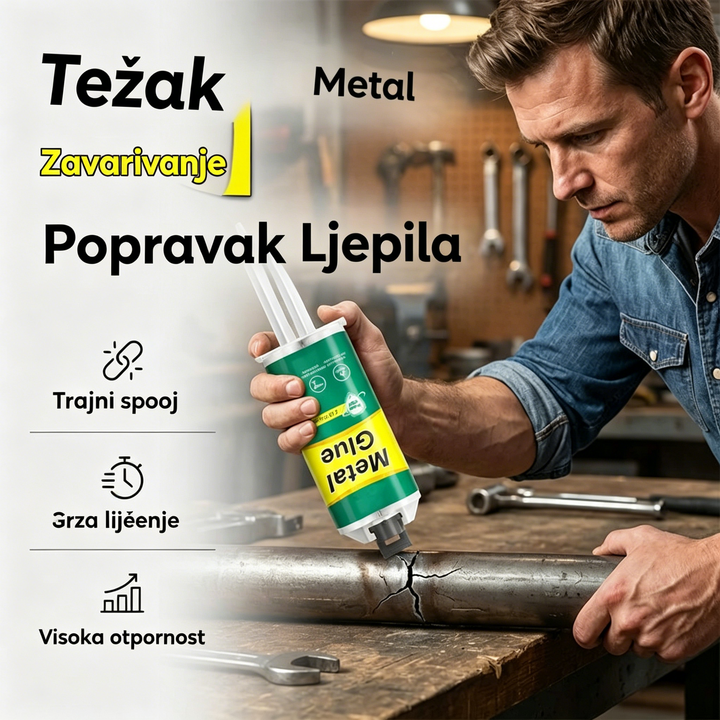【Set od 3 komada】🔥 Ograničena akcija -50%! 🛠️ AB gel visoke čvrstoće za popravak metala – otporan na vodu, ulje i visoke temperature pri svakodnevnoj upotrebi.