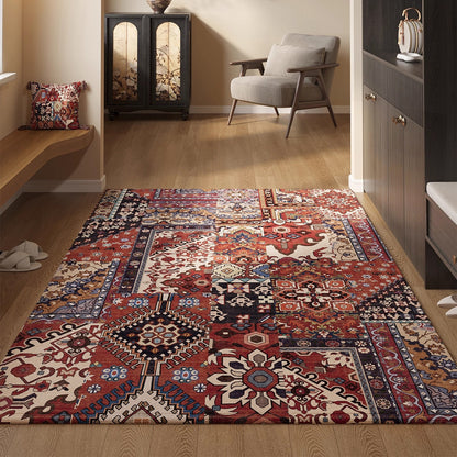 🔥✨【80*120CM】Елегантен персийски стил входен килим, антислип и прахоотблъскващ, от висококачествен кристален кадифе, идеален за всеки дом